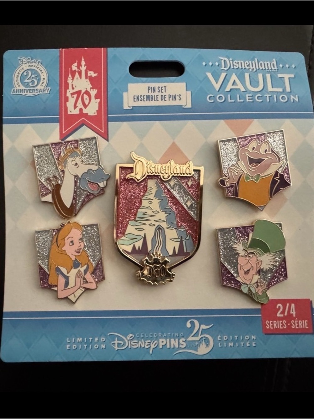 Disneyland 70 Vault 2/4 Fantasyland Matterhorn Alice Mr. Toad LE 5000 5 Pin Set